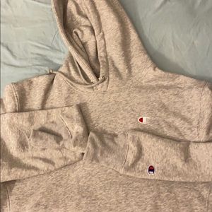 Grey champion cropped hoodie
